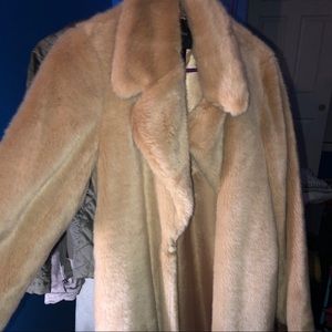 Beige faux fur long coat *SOLD*